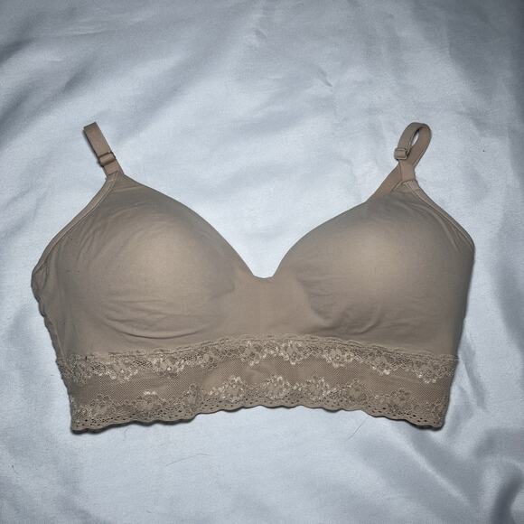 NATORI Cafe Bliss Perfection Contour Soft Cup Bra US 32DDD Wireless Beige Nude - Picture 1 of 8